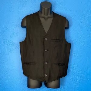 Men’s Black Striped Vest Crowned Wings Marc Ecko